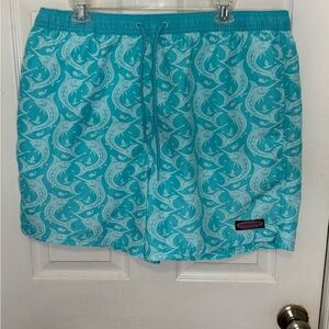 Vineyard Vines Mens Swim Trunks Sz XL Pockets Drawstring Mesh Brief Lined Blue